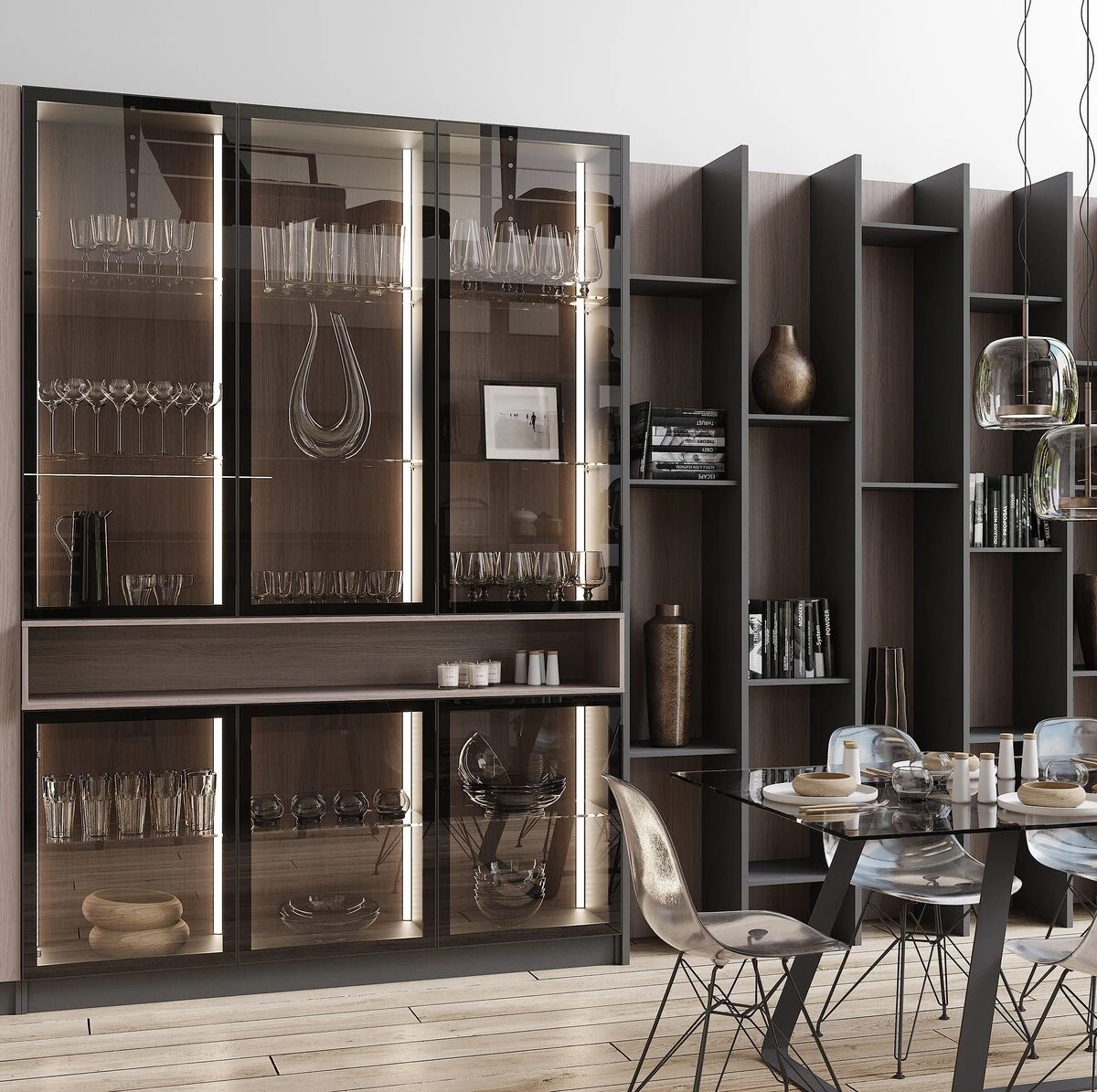 Шкаф-витрина на кухне - Блог мебельной фабрики АНОНС Шкаф-витрина на кухне - Блог мебельной фабрики АНОНС